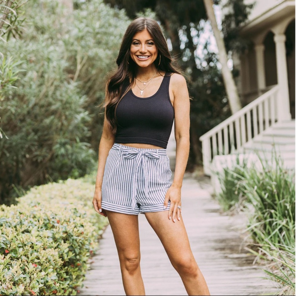 High Waisted Black and White Shorts